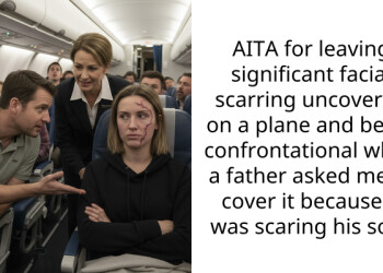 Ent*tled Father Tells A Girl Sitting Next To Him On A Plane To Cover Her Face Because The Scars Are Scaring His Child