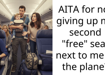 Couple Who Wanted To Sit Next To Each Other Calls OP A “Fat Bi*ch” When She Did Not Give Up The Extra Seat She Had Paid For