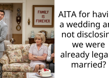 AITA for having a wedding and not disclosing we were already legally married?
