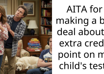 AITA for making a big deal about 1 extra credit point on my child’s test?