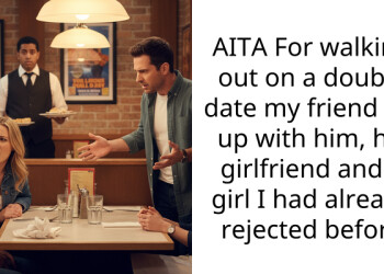 AITA For walking out on a double date my friend set up with him, his girlfriend and a girl I had already rejected before