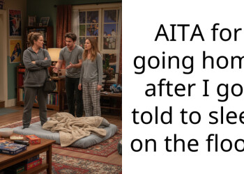 AITA for going home after I got told to sleep on the floor?