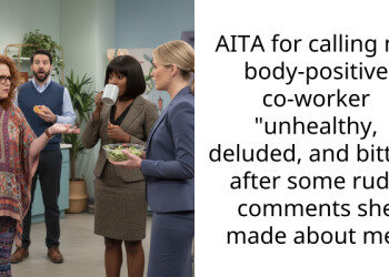 AITA for calling my body-positive co-worker “unhealthy, deluded, and bitter” after some rude comments she made about me?