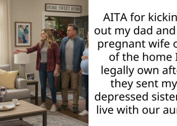 AITA for kicking out my dad and his pregnant wife out of the home I legally own after they sent my depressed sister to live with our aunt?