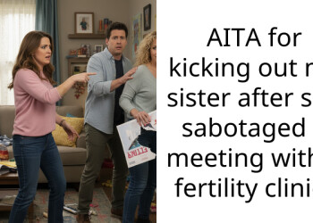 AITA for kicking out my sister after she sabotaged a meeting with a fertility clinic?