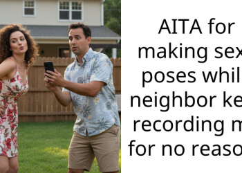 Annoyed Man Strikes Some Silly S*xy Poses Because His Nosy Neighbor Won’t Stop Filming Him, Ends Up Being Called A Creep