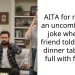 AITA for making an uncomfortable joke when my friend told me her dinner table was full with family?