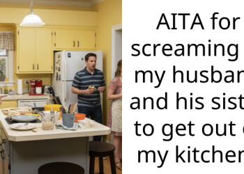 AITA for screaming at my husband and his sister to get out of my kitchen?