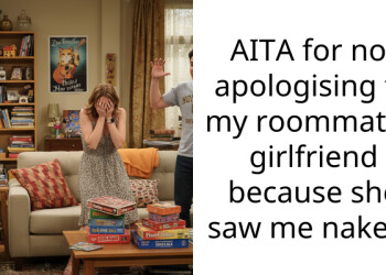 AITA for not apologising to my roommate’s girlfriend because she saw me n**ed?