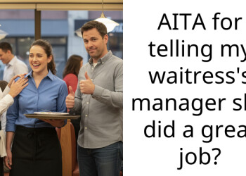 AITA for telling my waitress’s manager she did a great job?