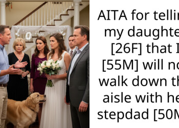 AITA for telling my daughter [26F] that I [55M] will not walk down the aisle with her stepdad [50M].