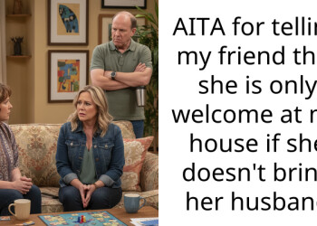 AITA for telling my friend that she is only welcome at my house if she doesn’t bring her husband