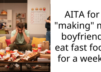 AITA for “making” my boyfriend eat fast food for a week?