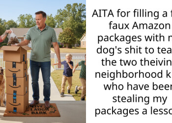 AITA for filling a few faux Amazon packages with my dog’s shit to teach the two theiving neighborhood kids who have been stealing my packages a lesson?