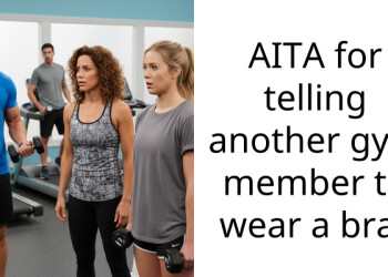 AITA for telling another gym member to wear a bra?