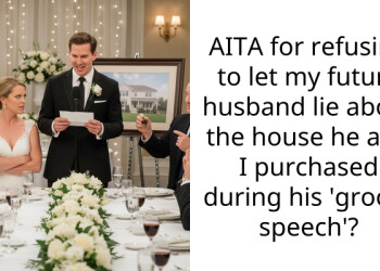 AITA for refusing to let my future husband lie about the house he and I purchased during his ‘groom sp*ech’?