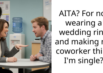 AITA? For not wearing a wedding ring and making my coworker think I’m single?