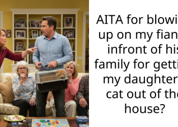 AITA for blowing up on my fiancé infront of his family for getting my daughter’s cat out of the house?