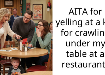 AITA for yelling at a kid for crawling under my table at a restaurant?