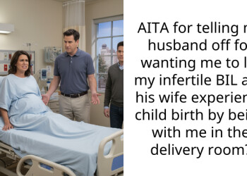 AITA for telling my husband off for wanting me to let my infertile BIL and his wife experience child birth by being with me in the delivery room?