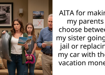 Redditor Makes Her Parents Choose Between Her Sister Going To Jail Or Replacing Her Car With Their Disneyworld Vacation Funds