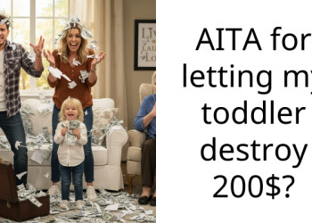 AITA for letting my toddler destroy 200$?