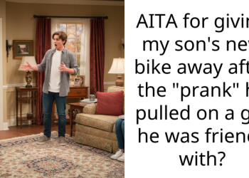 I Made My Son Give His New Bike to the Girl He Bullied and My Parents Are Furious