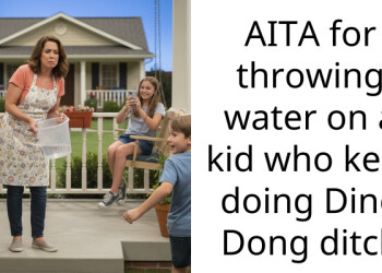 AITA for throwing water on a kid who kept doing Ding Dong ditch