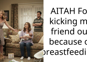 AITAH For kicking my friend out because of b***stfeeding?