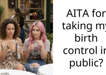 AITA for taking my birth control in public?