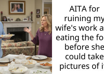 AITA for ruining my wife’s work and eating the food before she could take pictures of it?