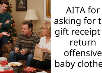 AITA for asking for the gift receipt to return offensive baby clothes?