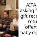 AITA for asking for the gift receipt to return offensive baby clothes?