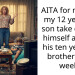 AITA for making my 12 year old son take care of himself and his his ten year old brother for a week?