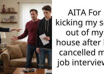AITA For kicking my son out of my house after he cancelled my job interview?