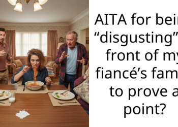 AITA for being “disgusting” in front of my fiancé’s family to prove a point?