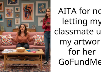 AITA for not letting my cla*smate use my artwork for her GoFundMe?