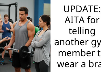 UPDATE: AITA for telling another gym member to wear a bra?