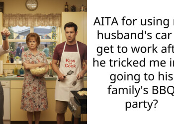 Husband Deflates His Nurse Wife’s Tires To Force Her To Attend His Family’s BBQ Party, Calls Her Manipulative When She Left The Party And Drove To Work In His Car
