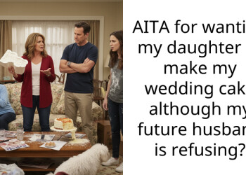AITA for wanting my daughter to make my wedding cake although my future husband is refusing?