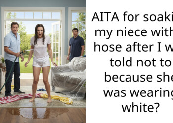 AITA for soaking my niece with a hose after I was told not to because she was wearing white?