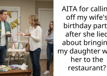 AITA for calling off my wife’s birthday party after she lied about bringing my daughter with her to the restaurant?