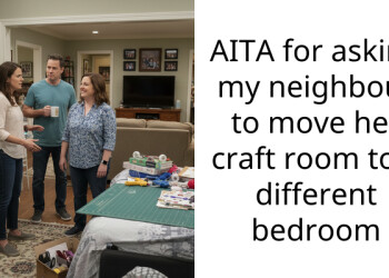 AITA for asking my neighbour to move her craft room to a different bedroom