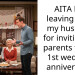AITA For leaving after my husband for inviting his parents to our 1st wedding anniversary?