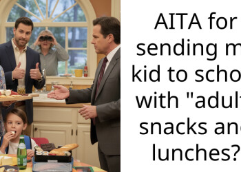 AITA for sending my kid to school with “adult” snacks and lunches?