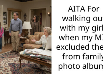 AITA For walking out with my girls when my MIL excluded them from family photo alb*m?