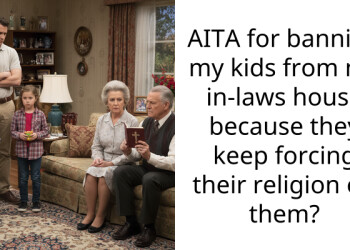 AITA for banning my kids from my in-laws house because they keep forcing their religion on them?