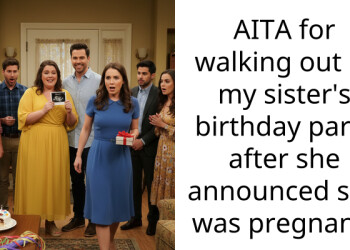 AITA for walking out of my sister’s birthday party after she announced she was pregnant?