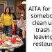 AITA for telling somebody to clean up my trash and leaving the restaurant?