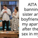 AITA for banning my sister and her boyfriend from my apartment after they had s*x in my bed?